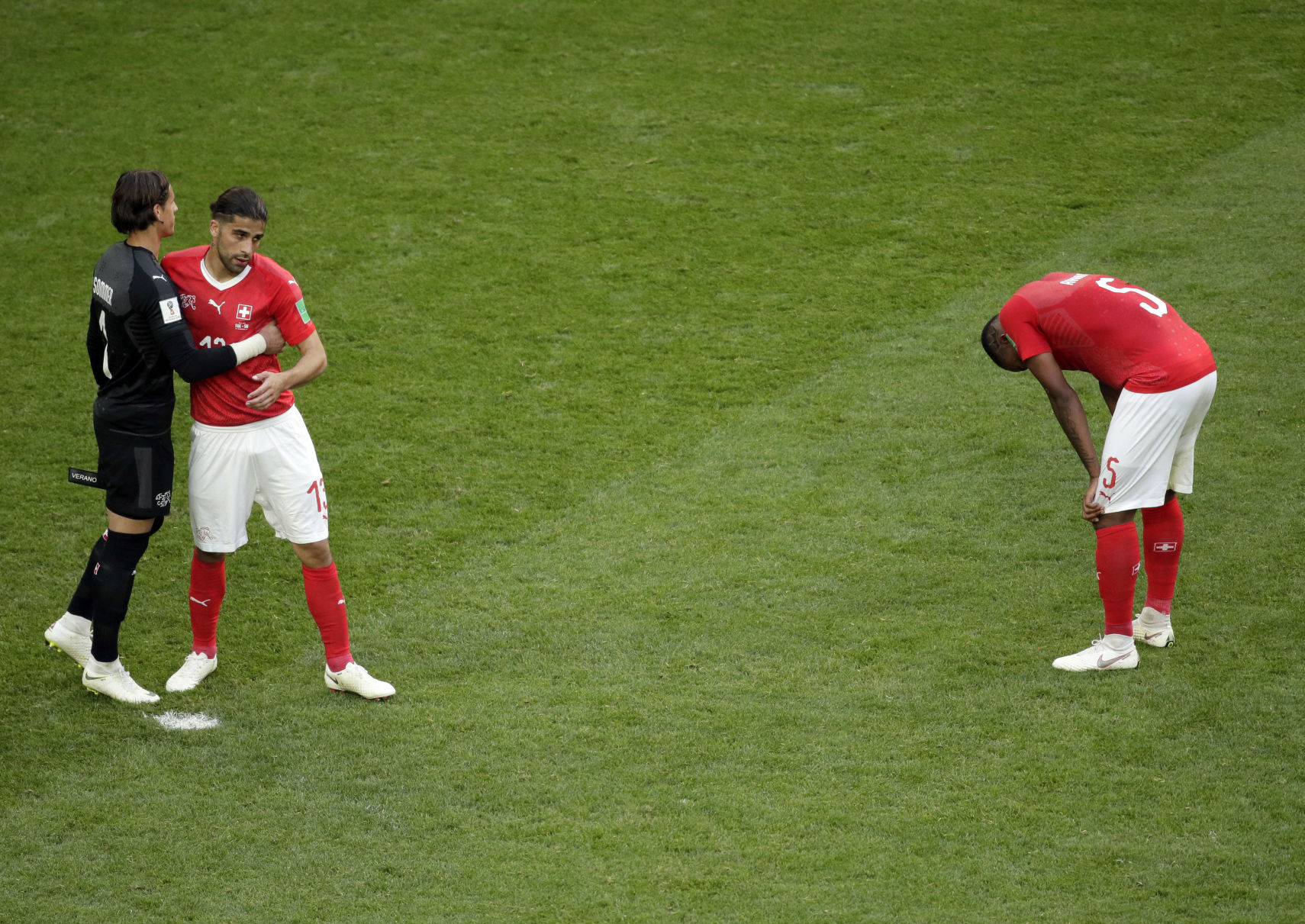 Switzerland players dejected